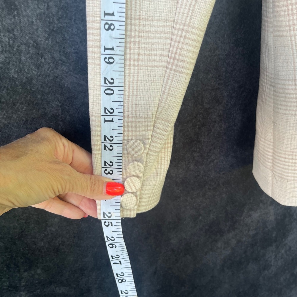 House of Harlow 1960 Womens Tan Windowpane Blazer Jacket XS Professional Classy - Picture 12 of 14